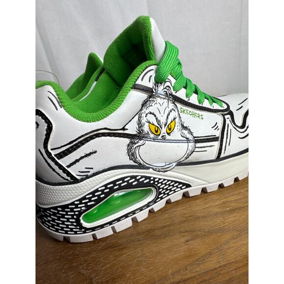 Skechers The Grinch Dr Seuss Shoes Women's 5 Youth 3 White Green Uno Rugged NWT - Picture 10 of 10